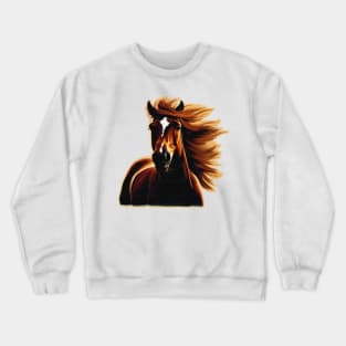 horse with fiery Mane Crewneck Sweatshirt